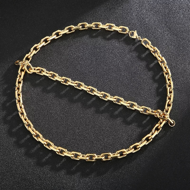 8mm 316L Stainless Steel O-Link Chain Necklace and Bracelet Set