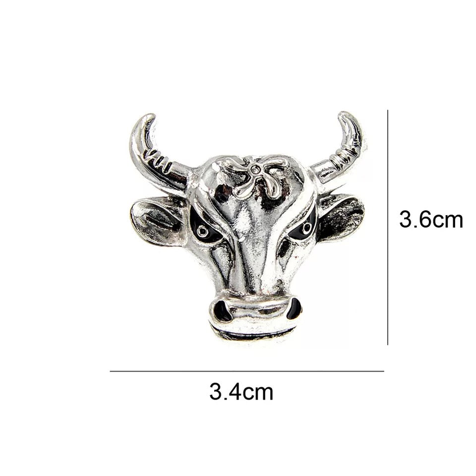 Antique Bull Head Brooch