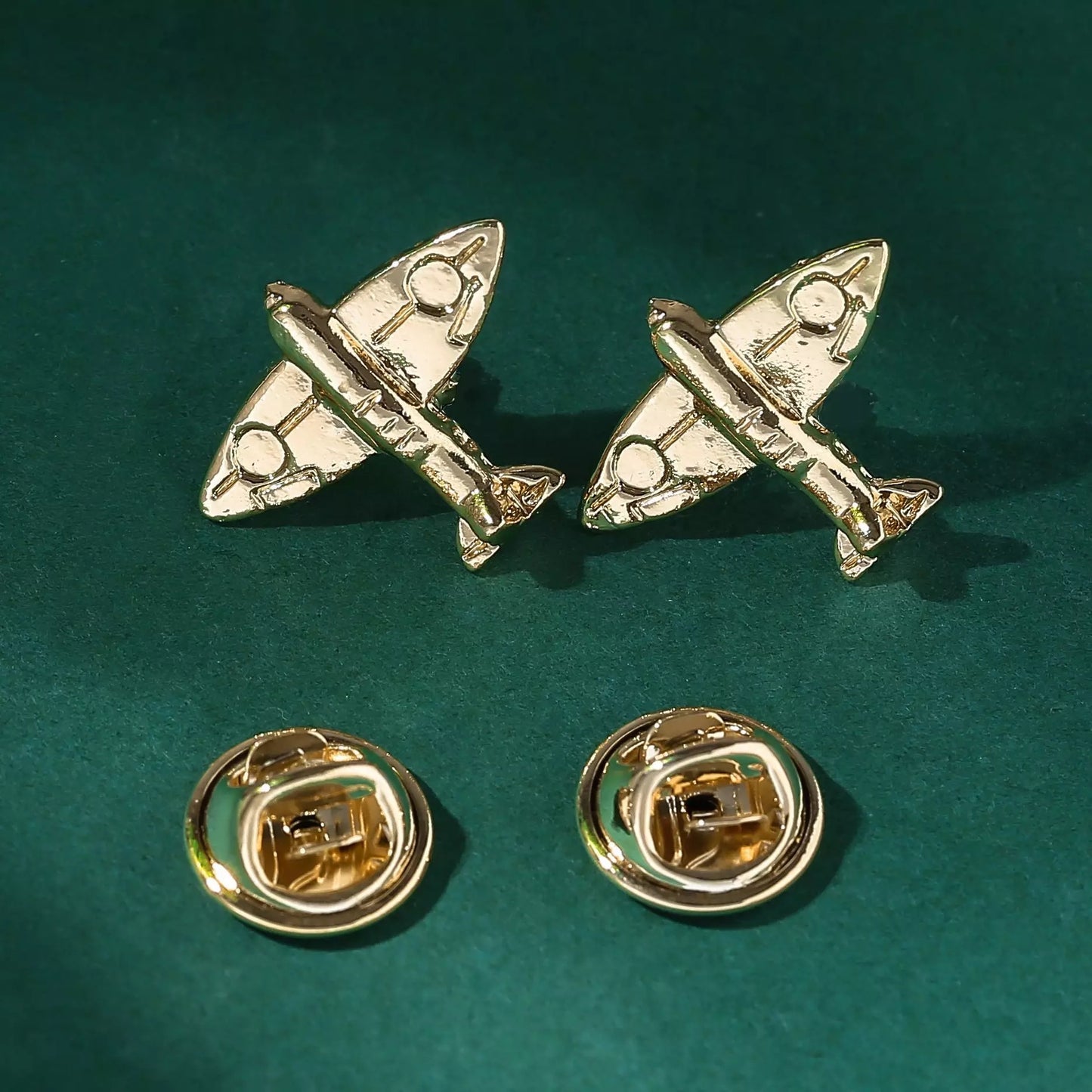 Airplane Shaped Shirt Collar Pins and Brooch