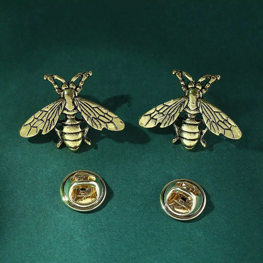 Vintage Steel Bee Collar Pins