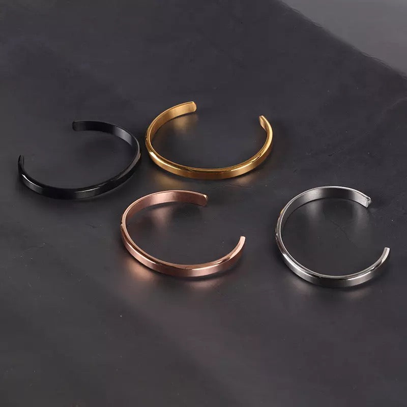 2shup Classy Plain Fine Polished Cuff Bracelets