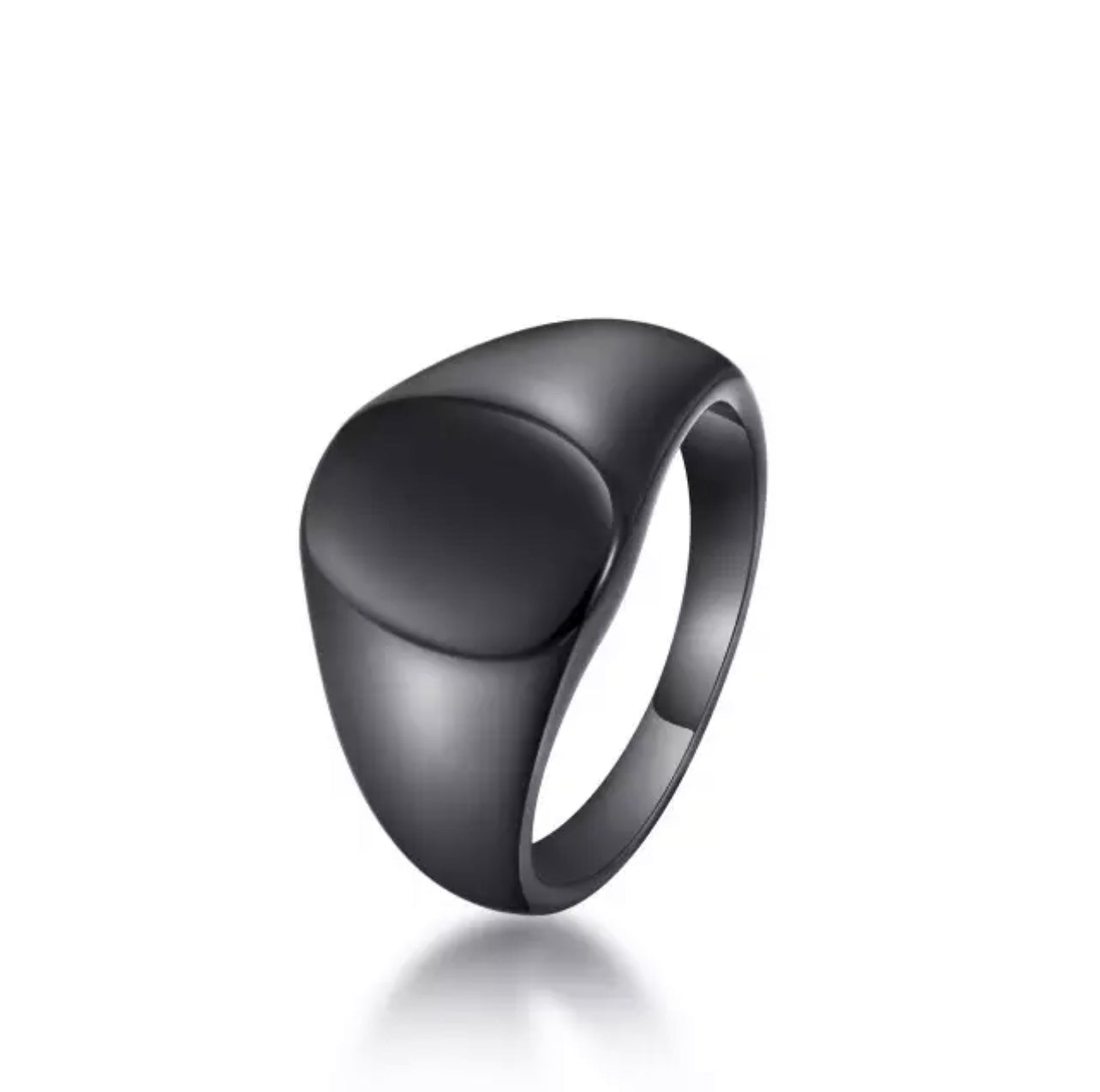 Smooth 316L Stainless Steel Oval Signet Ring For Men