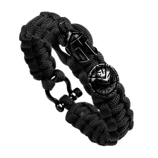 High Quality Spartan Helmet and Shield Woven Bracelet