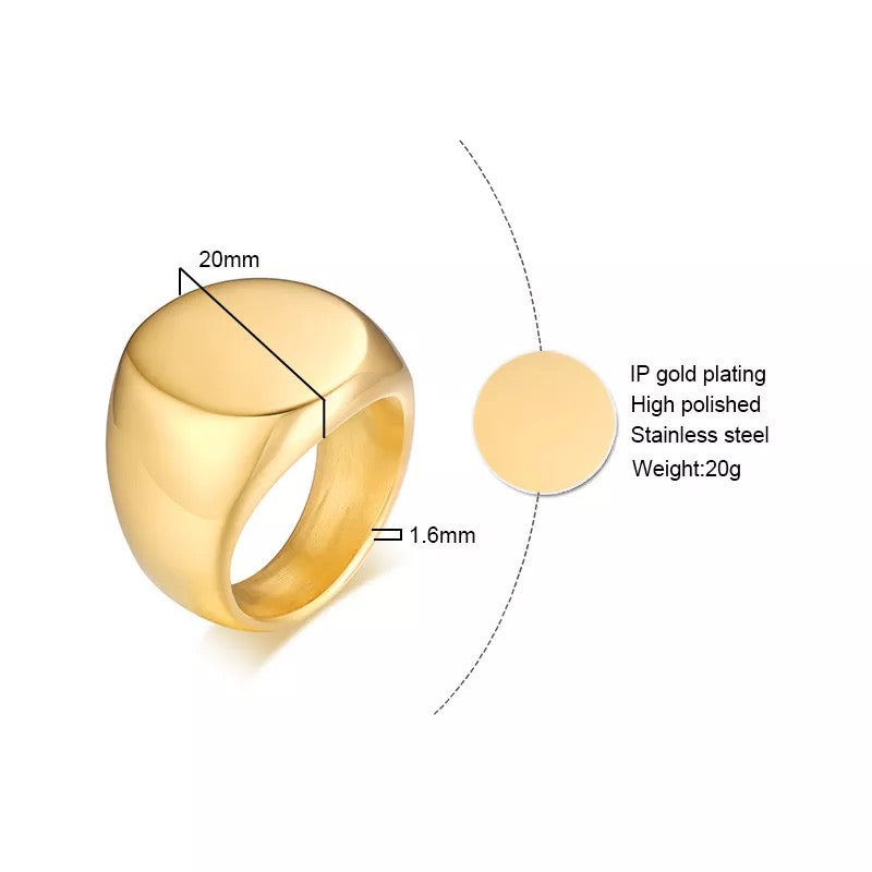 2shup Chunky Round Top Signet Rings