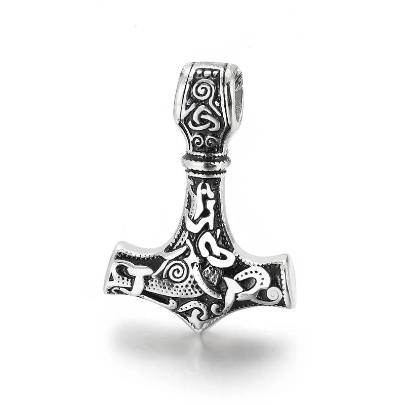 Norse Viking Thor Hammer 316L Stainless Steel Pendant