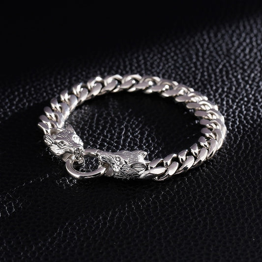 10.5mm Wolf Cuban Link Chain Bracelet