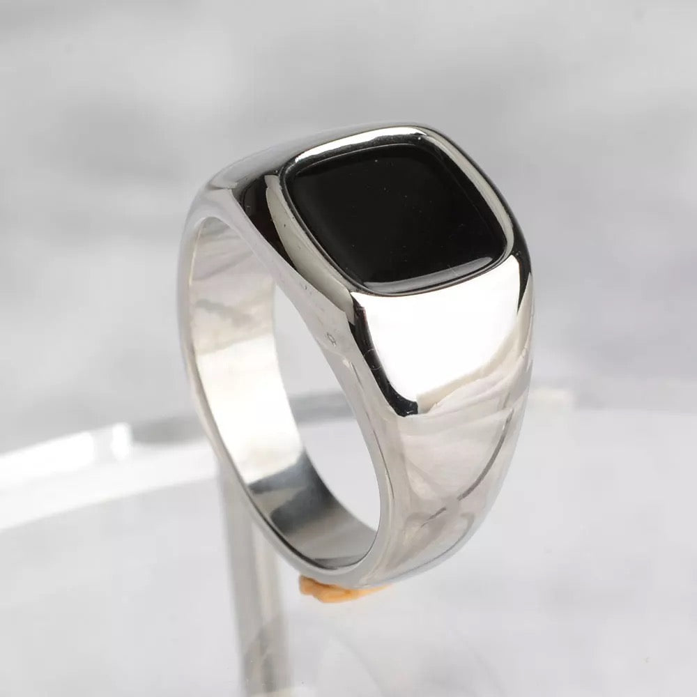 Smooth 316L Stainless Steel Signet Ring For Men