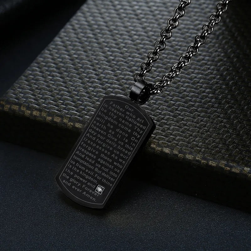 Our Lord's Prayer Dog Tag 316L Stainless Steel Pendant