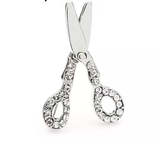 Rhinestone Scissors Brooch