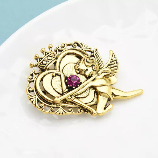 Vintage Royal Cupid Brooch