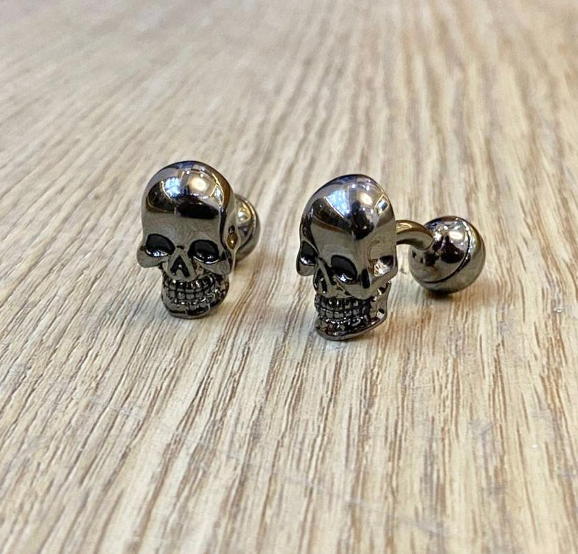 2shup Steel Skull Cufflinks