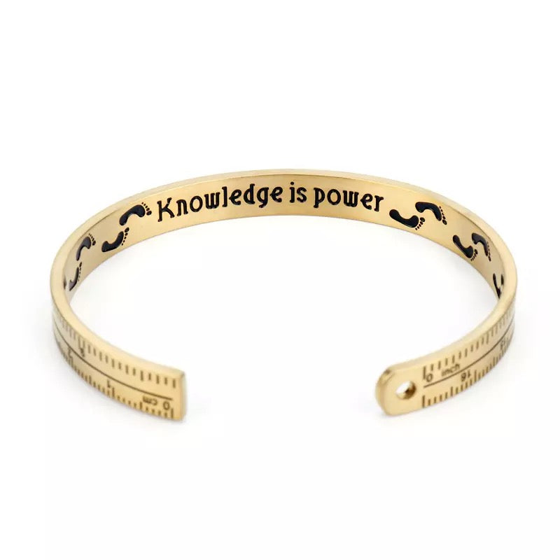 2shup Ruler "Knowledge is power" Cuff Bracelet