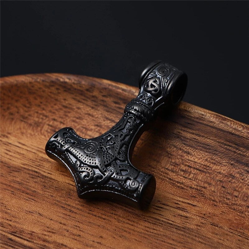 Norse Viking Thor Hammer 316L Stainless Steel Pendant