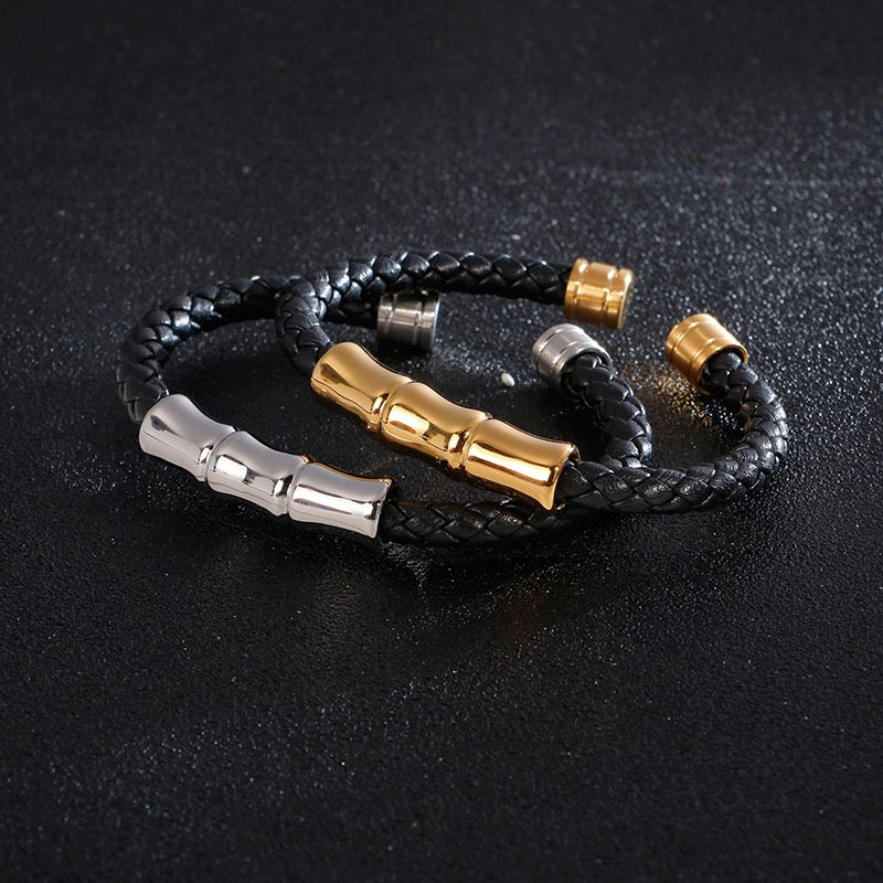 2shup Adjustable Woven Leather Bamboo Bracelets